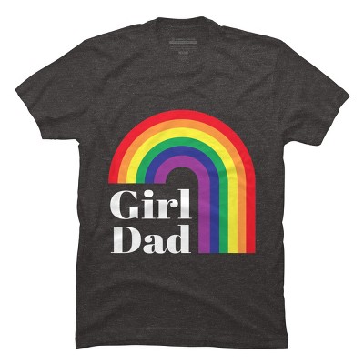 Adult Design By Humans Father's Day Girl Dad Pride Rainbow By KangThien T-Shirt