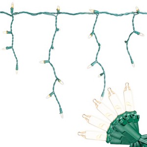 Novelty Lights RetroGlo® Clear 100 Light Icicle Lights 6' Long - 1 of 4