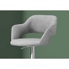 Monarch Specialties Bar Stool Swivel Bar Height Adjustable Metal Fabric Grey Chrome Contemporary Modern - 3 of 4