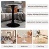 Airsurfer 30-inch Gray Marble Round Table Modern Elegance Marble Table Sleek Dining Solution for Living Room Accent - 4 of 4