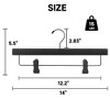 BP4U 14" Premium Wooden Adjustable Pants Hangers, Solid Wood Skirt & Trouser Hangers with 360° Swivel Hook and Wrinkle-Free Design - 2 of 4