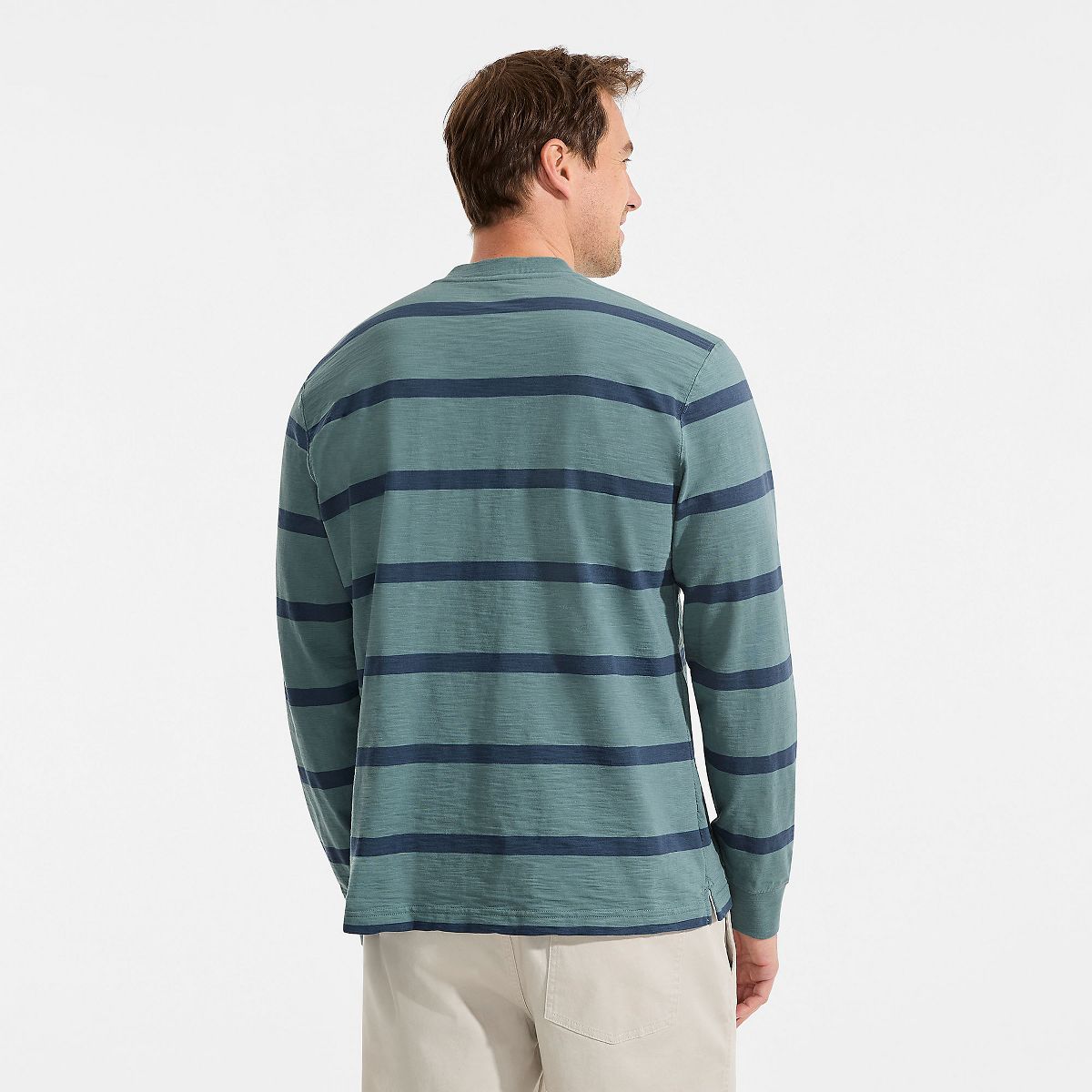 Lands' End Men's Long Sleeve Slub Henley - thumbnail 8