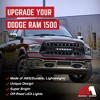 AMERICAN MODIFIED Grille Heavy Duty Front Grille Cover with Amber LED Lights Compatible with 2013-2018 Dodge Ram 1500 Truck - 3 of 4
