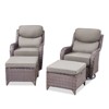 Gymojoy Outdoor Patio Swivel Chairs Glider Chair Set with 6" Thick Cushions Glider Chairs and Ottoman for Garden - 2 of 4