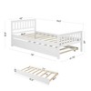 Space-Saving Twin Platform Bed with Trundle | 250LB Capacity MDF Bed Frame w/ Noise-Free Design & Headboard (Grey, Unfinished) - 3 of 4