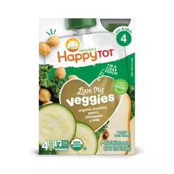 HappyTot Love My Veggies 4pk Organic Zucchini Pears Chickpeas & Kale - 16.88oz