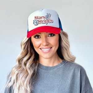 Stars and Stripes Distressed Adult Foam Trucker Hat - 1 of 2