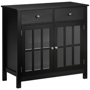 NicBex Minimalist Sideboard Cabinet Modern Kitchen Buffet Cabinet with Glass Doors Coffee Bar Cabinet for Kitchen,Living Room,Black - 1 of 4