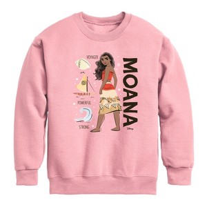 Boys' - Disney - Moana Voyager Powerful Strong Graphic Long Sleeve Fleece Sweatshirt - 1 of 3