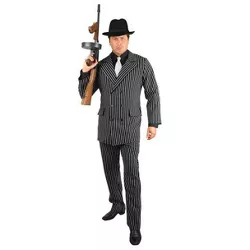 Charades Gangster Black and White Adult Plus Costume