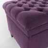 Okak Luxury ButtonTufted Storage Ottoman Bench Ottoman Foot Rest with Hidden Storage and Birch Wood Legs Bed Bench for Bedroom,Entryway, Purple - 4 of 4