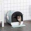 Covered Cat Litter Box with Lid and Tray for Indoor Cats Enclosed Hooded Design with Scoop Mat and Odor Filter - LAOTIES - 2 of 4