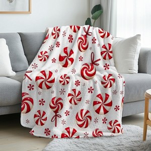 Lomsoe Candy Swirls Flannel Blanket - Soft Warm Bedspread Suitable for Sofa Bed, Contemporary Candy Swirl Patterns. - 1 of 4