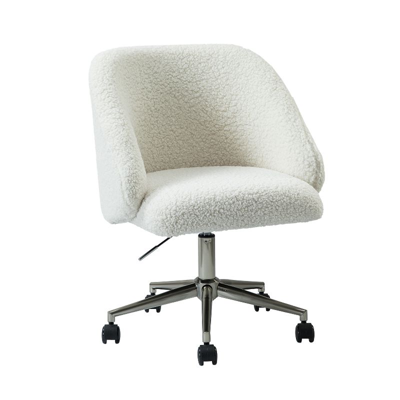 Joah Mid Century Modern Boucle Ergonomic Swivel and Height-adjustable Task Office Chair | ARTFUL LIVING DESIGN, 1 of 11