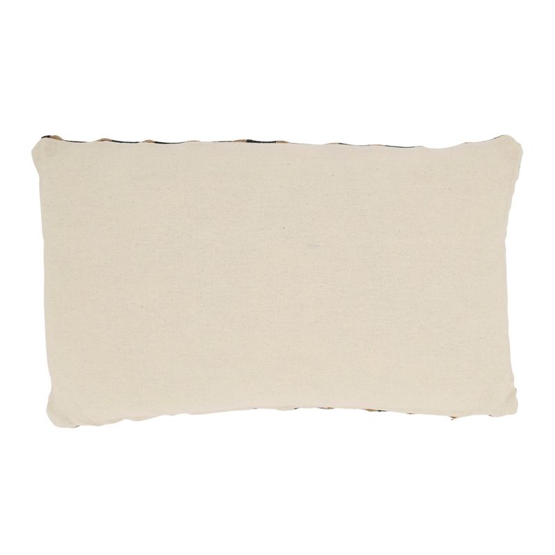 Saro Lifestyle Textured Weave Poly Filled Throw Pillow, Black, 12"x20", 2 of 4