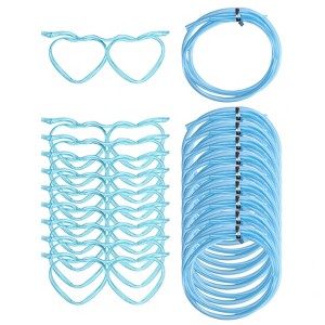 Unique Bargains Reusable Plastic Creative Eyeglasses Straws for Fun Parties 16 Pcs - 1 of 4