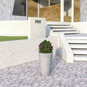 LeisureMod Pebble Fiberstone and MGO Clay Planter Tapered Round Planter Pot for Indoor and Outdoor - 1 of 4
