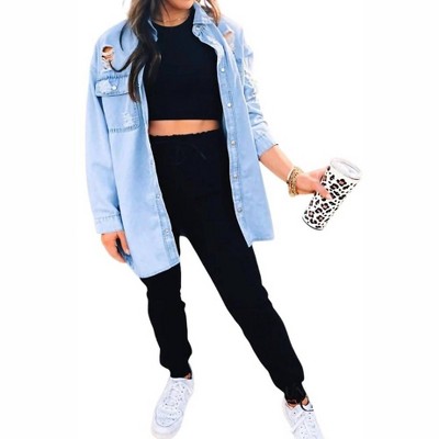 Women's Boss Up Denim Shacket - WLM