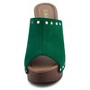 Allegra K Women's Open Round Toe Platform Block Heel Slides Sandals - 3 of 4