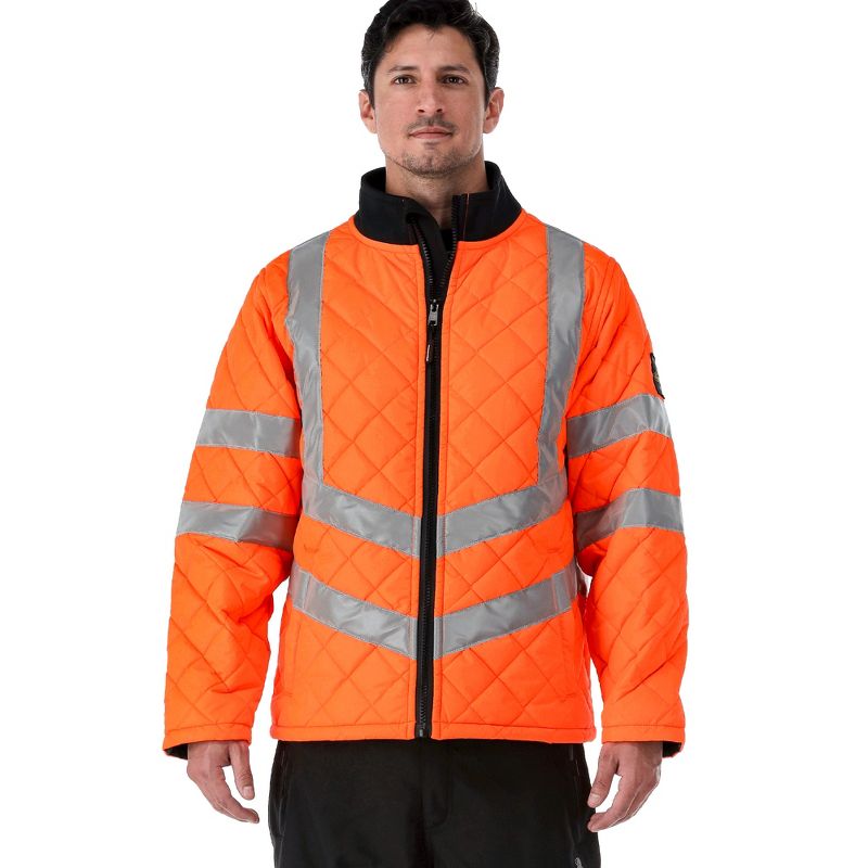RefrigiWear HiVis Insulated Diamond Quilted Water Repellent Jacket, 3 of 9