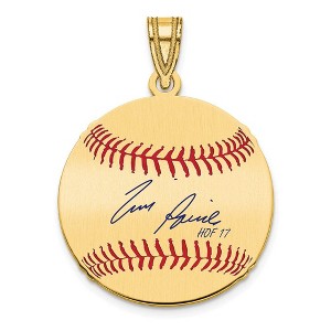 Black Bow Jewelry 14K Gold Plated Tim Raines Signature SM Enamel Baseball Pendant - 1 of 4