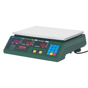 VEVOR Electronic Price Computing Scale, 66 LB Digital Deli Weight Scales, Digital Commercial Food Fruit Meat Produce Counting Weight, Green - 1 of 4