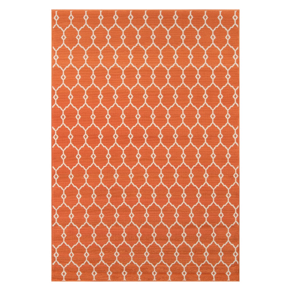 Momeni Baja Indoor/Outdoor Trellis Orange 1'8inx3'7in Accent Rug