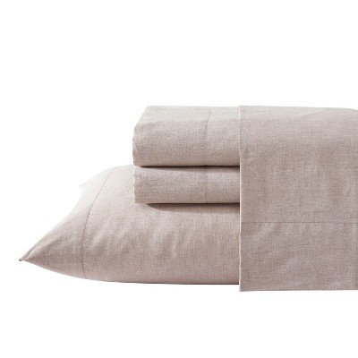 Twin XL Tan Polyester Percale Sheet Set