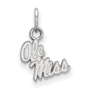 Black Bow Jewelry Sterling Silver Mississippi Rebels NCAA Extra Small Pendant - 1 of 3
