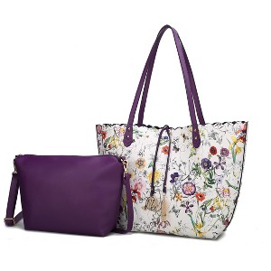 MKF Collection Danielle Reversible Shopper Tote Floral Bag, Crossbody Pouch Handbag Purse by Mia K - 1 of 4