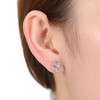 Charming Flower-Shaped CZ Stud Earrings with Sparkling Cubic Zirconia for a Delightful and Elegant Look - 2 of 3