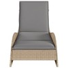 vidaXL Patio Sun Lounger Beige PE Rattan, Powder-Coated Steel Extra Long - 4 of 4