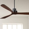 66" Casa Vieja Delta-Wing XL DC Industrial Indoor Ceiling Fan with Remote Control Matte Black Dark Walnut for Living Room Kitchen House Bedroom Family - 2 of 4