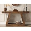 HDZNVF 55in Farmhouse Console Table with Storage Rustic Wooden Sofa Table, Industrial Accent Table in Dark Brown Finish - 3 of 4