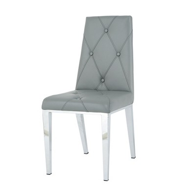 NicBex Set of 2 PU Leather Dining Chair Modern Upholstered Tufted Side Chair with Wood Legs for Kitchen,Dining Room