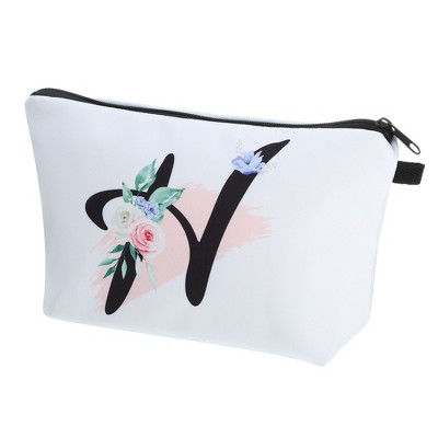 Unique Bargains Large Capacity Zipper Personalized Small Makeup Bag White