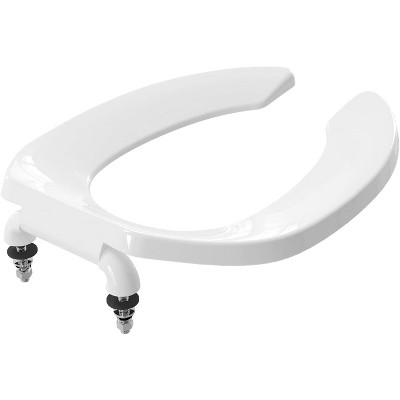 Attop Heavy Duty Open Front Toilet Seat Without Cover, Thickened Material, ELONGATED, White (18.5”), 1-Pack