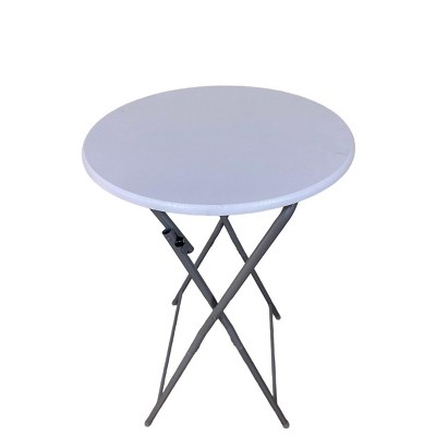 GlasFlength Folding Tables Portable Bar Table Duo Space Saving Simple Design for Compact Entertaining Spaces, White, 19.69"*19.29"*43.7"