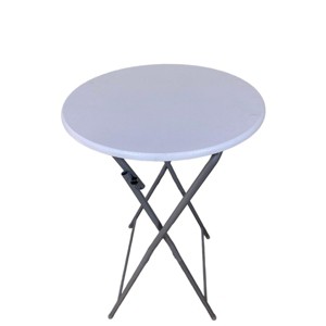 GlasFlength Folding Tables Portable Bar Table Duo Space Saving Simple Design for Compact Entertaining Spaces, White, 19.69"*19.29"*43.7" - 1 of 4