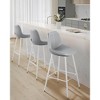 Bar Stools Set of 2, Bar Height Bar Stools with Back, Ergonomic Backrest, Synthetic Leather, Metal Legs - 2 of 4