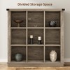 9-Cube Wood Book Shelf, 3-Tier Minimalist Floor Standing Display Cabinet,Storage Organizer Bookshelf for Living Room, Bedroom, or Home Office - 4 of 4