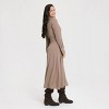 Women's Long Sleeve Midi Shirtdress - A New Day™ Taupe - 3 of 4