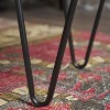Airsurfer Modern Industrial Upholstered Bench with Hairpin Metal Legs, Wood Frame & Charcoal Cushion for Living Room, Entryway or Bedroom - 4 of 4