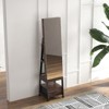 COZONY 360° Swivel Jewelry Armoire, Floor Standing Locking Cabinet with Full Length Mirror, Bottom Drawer, Shelves & Wheels, Large Storage Capacity - 3 of 4