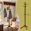 Solid Wood Coat Rack and Stand, Free Standing Hall Coat Tree with 10 Hooks for Hats, Bags, Purses, for Entryway, Hallway, Rubberwood - 3 of 4