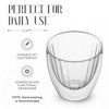 Elle Decor Ribbed Double Wall Set of 2 Coffee Cups, Ribbed Insulated Glass, Clear, 8-Ounce - 3 of 4