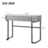 TOBILI Mirrored Makeup Vanity Table with Stainless Steel Base, Mirrored Console Dressing Table with 2 Drawers,Gray - 4 of 4
