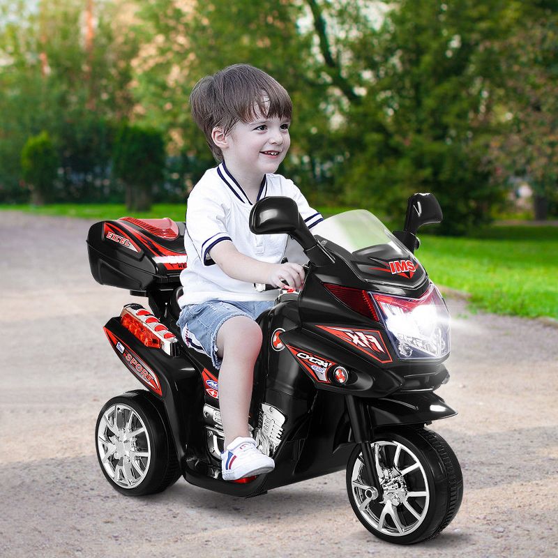 Costway 3 Wheel Kids Ride On Motorcycle 6V Battery Powered Electric Toy Power Bicycle, 2 of 11
