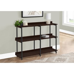 3-Tier Laminate Console Table with Metal Frame for Entryway, Living Room, or Bedroom - 1 of 4