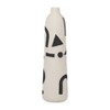 Boho Geometric Vase - Handcrafted Ceramic - Modern Minimalist Home & Office Decor - Decorative Accent for Living Room, Bedroom - 15" Ivory & Black - 4 of 4